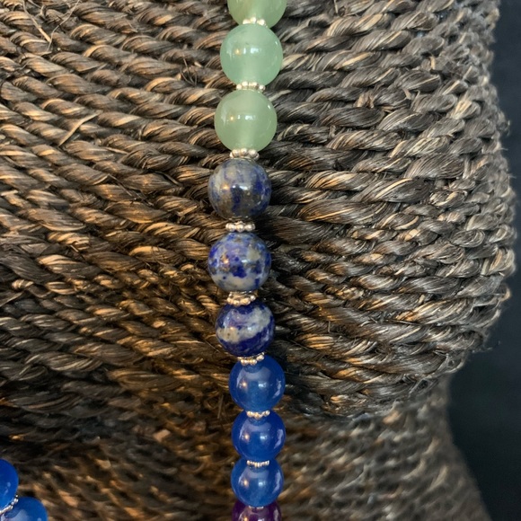 Sterling Silver SHIVAM genuine gemstone Chakra healing 18” necklace - Picture 4 of 9